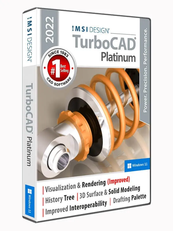 TurboCAD Platinum 2022 - Instant Download for Windows